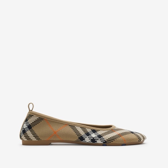 New Burberry Check Knit Baby Ballerinas 37 $655 - Picture 2 of 12